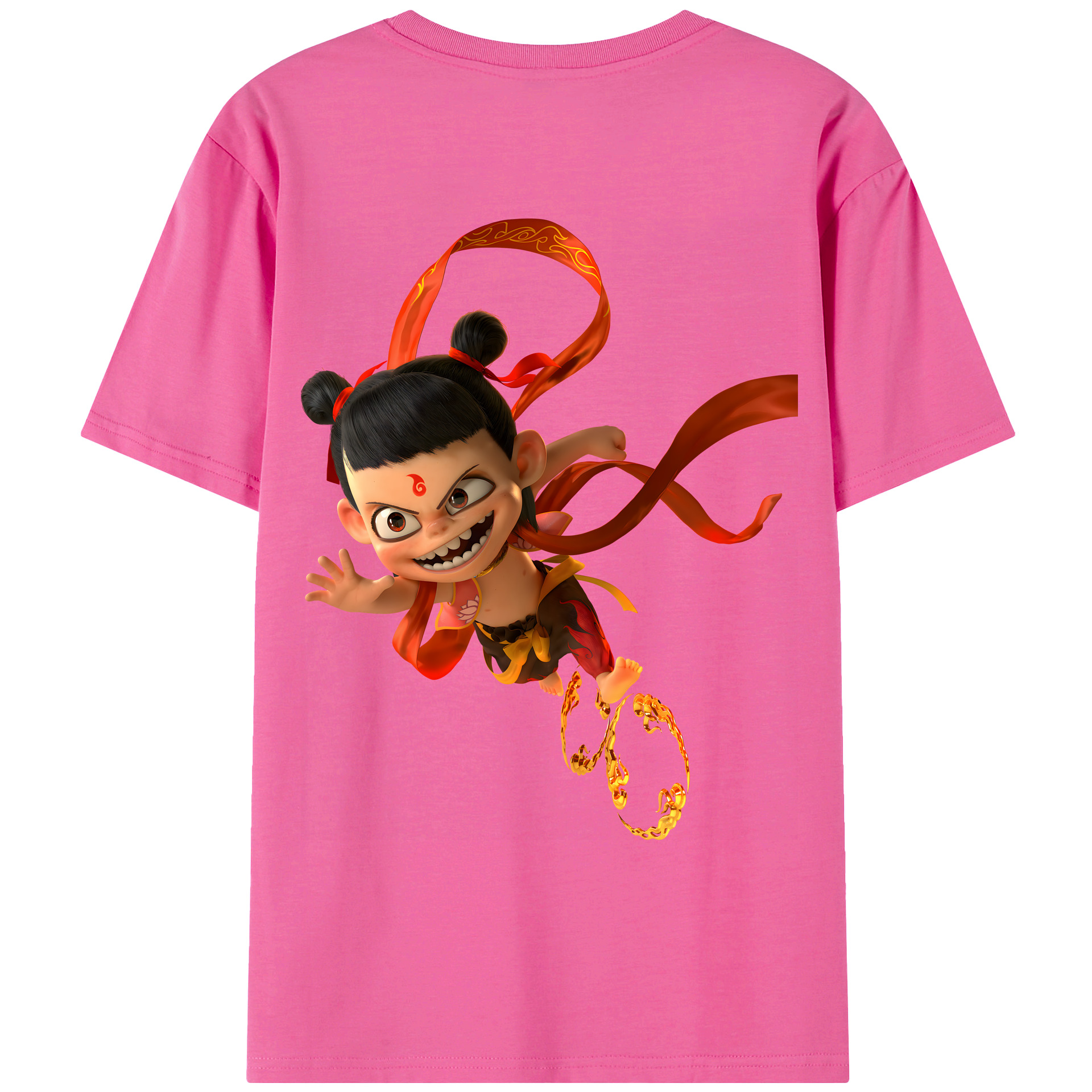 （画像用） Ne Zha 2 ナタ 魔童の大暴れ レディース半袖Tシャツ(バックプリント)